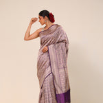Ocean Purple Chiniya Banarasi Silk Saree