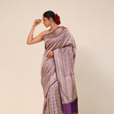 Ocean Purple Chiniya Banarasi Silk Saree