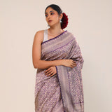 Ocean Purple Chiniya Banarasi Silk Saree