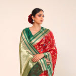 Bright Red Kota Banarasi Silk Saree