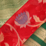 Bright Red Kota Banarasi Silk Saree
