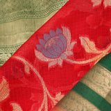 Bright Red Kota Banarasi Silk Saree