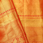 Orange Gold Tissue Kanjivaram Saree With Jaal Weaving
