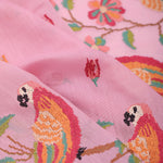 Lavender Pink Crafted Jaal Tussar Saree With Embroidery Detail