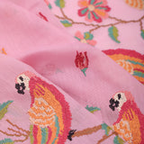 Lavender Pink Crafted Jaal Tussar Saree With Embroidery Detail