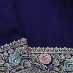 Navy Blue Crafted Jaal Tussar Saree