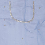 Pastel Blue Tissue Designer Saree With Hand Embroidery