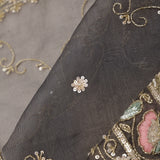 Abbey Black Tissue Saree With Hand Embroidery