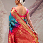 Chelsea Blue Heritage Kanjivaram Silk Saree