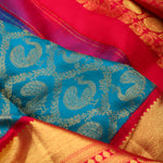 Chelsea Blue Heritage Kanjivaram Silk Saree
