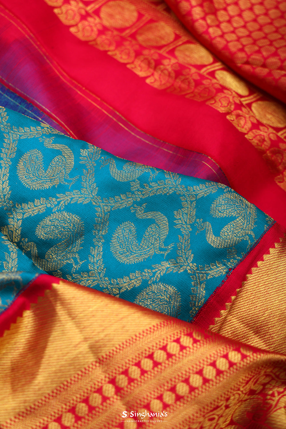 Chelsea Blue Heritage Kanjivaram Silk Saree
