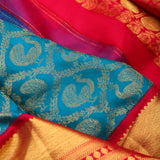 Chelsea Blue Heritage Kanjivaram Silk Saree