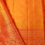 Peach Orange Tissue Kanjivaram Saree With Floral Jaal Weaving
