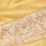 Golden Yellow Tissue Kanjivaram Saree With Floral Jaal Weaving