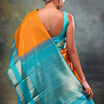 Dark Orange Heritage Kanjivaram Silk Saree