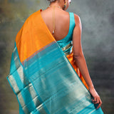 Dark Orange Heritage Kanjivaram Silk Saree