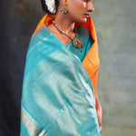 Dark Orange Heritage Kanjivaram Silk Saree