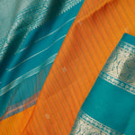 Dark Orange Heritage Kanjivaram Silk Saree