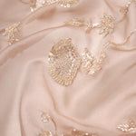 Sand Brown Organza Handcrafted Saree