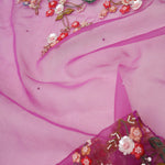 Ultra Pink Organza Handcrafted Saree