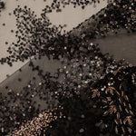 Classic Black Net Saree With Hand Embroidery