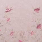 Baby Pink Organza Handcrafted Saree