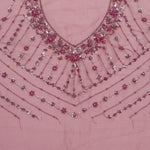 Tyrian Purple Organza Handcrafted Saree