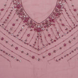 Tyrian Purple Organza Handcrafted Saree