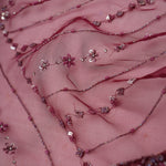 Tyrian Purple Organza Handcrafted Saree