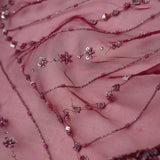 Tyrian Purple Organza Handcrafted Saree