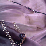 Chinese Violet Silk Handcrafted Saree