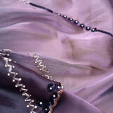 Chinese Violet Silk Handcrafted Saree