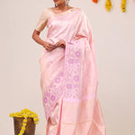 Pale Pink Kanjivaram Silk Saree