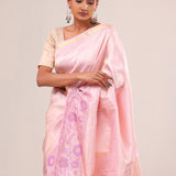 Pale Pink Kanjivaram Silk Saree