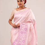 Pale Pink Kanjivaram Silk Saree