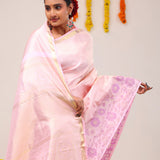 Pale Pink Kanjivaram Silk Saree