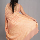 Malibu Peach Banarasi Georgette Jaal Saree