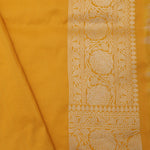 Saffron Yellow Banarasi Silk Saree With Floral Meenakari Magic