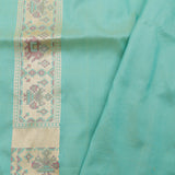 Tiffany Blue Banarasi Silk Saree With Pastel Ikat Patterns