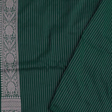 Dark Green Banarasi Saree With Leaf Jaal