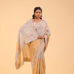 Silver Gold Dual-Colour Tissue Handcrafted Saree