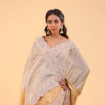 Silver Gold Dual-Colour Tissue Handcrafted Saree