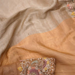 Silver Gold Dual-Colour Tissue Handcrafted Saree
