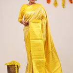 Yellow Gold Jaal Kanjivaram Silk Saree