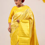 Yellow Gold Jaal Kanjivaram Silk Saree