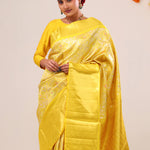 Yellow Gold Jaal Kanjivaram Silk Saree