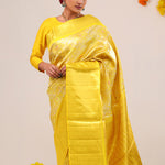 Yellow Gold Jaal Kanjivaram Silk Saree
