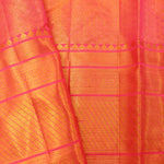 Melon Peach Tissue Kanjivaram Saree With Floral Weaving