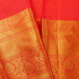 Dark Sapphire Kanjivaram Silk Saree With Floral Weaving