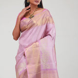 Corfu Pink Jaali Kanjivaram Silk Saree